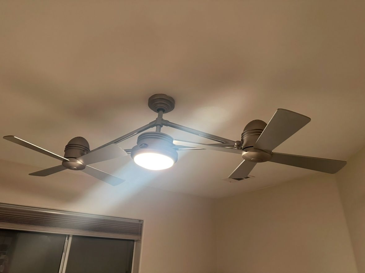 Double Fan With Remote Control 