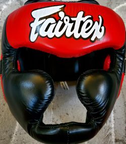 FAIRTEX Leather Headgear For Boxing / Muay Thai / Kickboxing sparring.