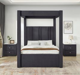 Jayla Black King Canopy Bed