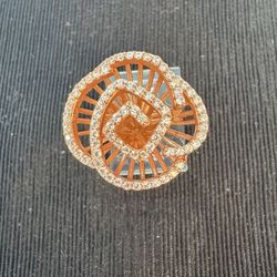 ROSE GOLD Plated 925  VINTAGE Flower Ring SIZE 8