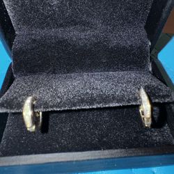 Princess Cut Real Diamonds Gold Hoop Earrings 