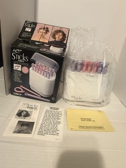 Conair HS19D Hot Sticks 20 Flexible Curlers Rollers Vintage 2 Sizes Purple Pink