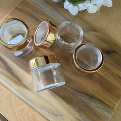 Rose Gold Glass Jars (x4)