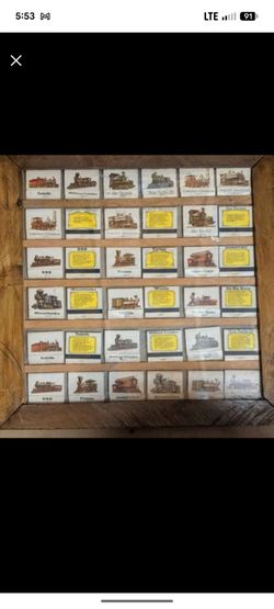 Vintage Train Matchbook Collection Framed