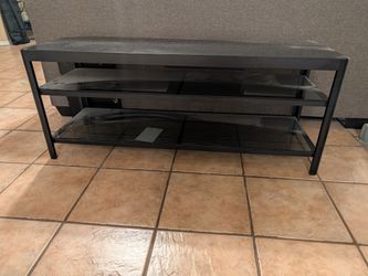 Glass and Metal multi shelf TV stand