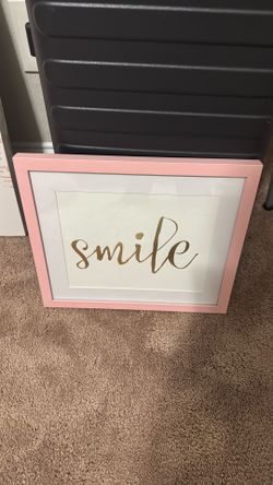 Pink and White Smile Wall Art