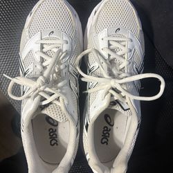 Black and white asics