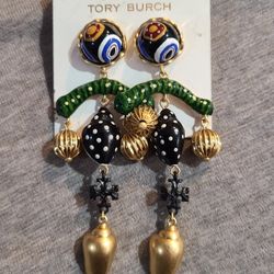 Tori burch statement piece earrings .New other, earring card is not perfect,  earrings are in new condition 