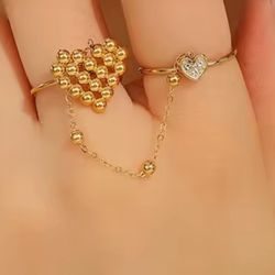 Stainless Steel 3 Pcs / Double Adjustable Ring s / 