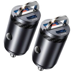 Upgraded 2-Pack 125W Fast Car Charger, USB C Car Adapter