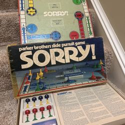 Vintage SORRY! game From 1972 