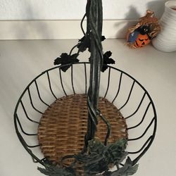 Metal & Wicker Basket 