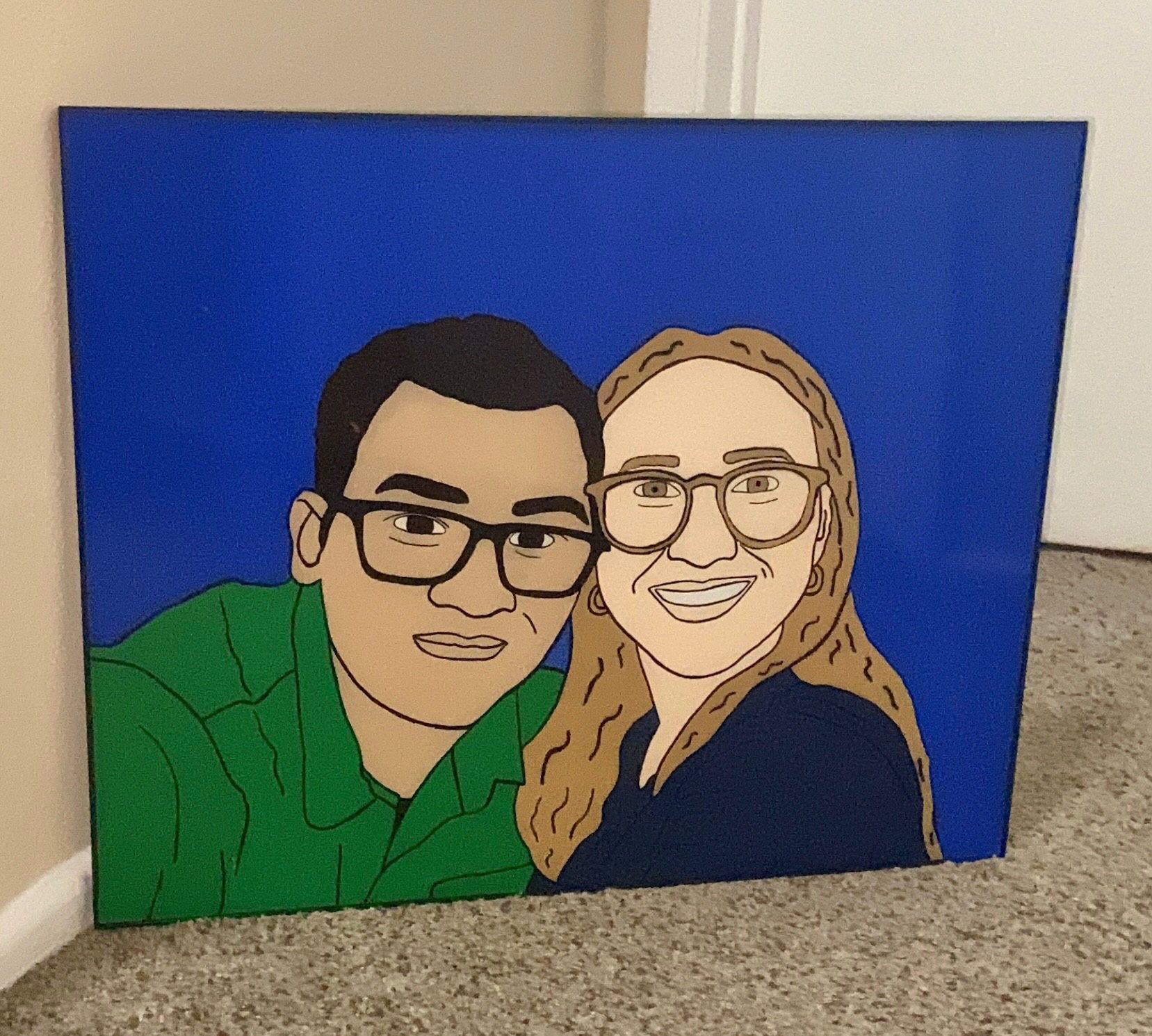 Glass Paintings Family, Friends, Pets, Anime & Cartoon Portraits Available LOCATED IN COVINA