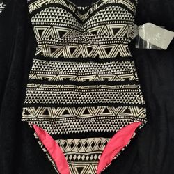 Jessica Simpson Creme/Gold Bathing Suit