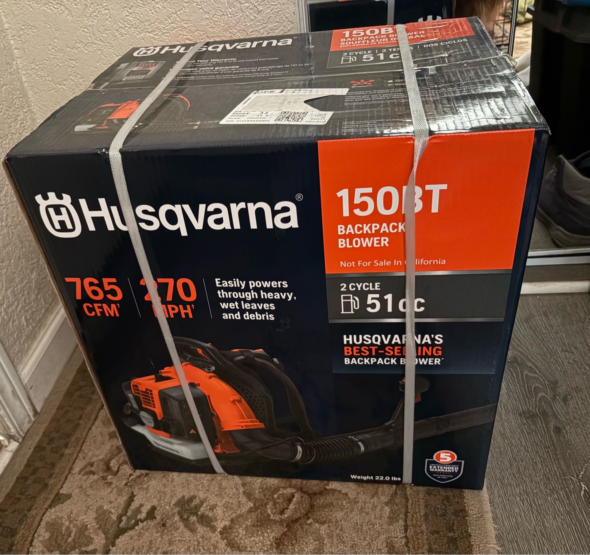 Husqvarna backpack blower new in the box