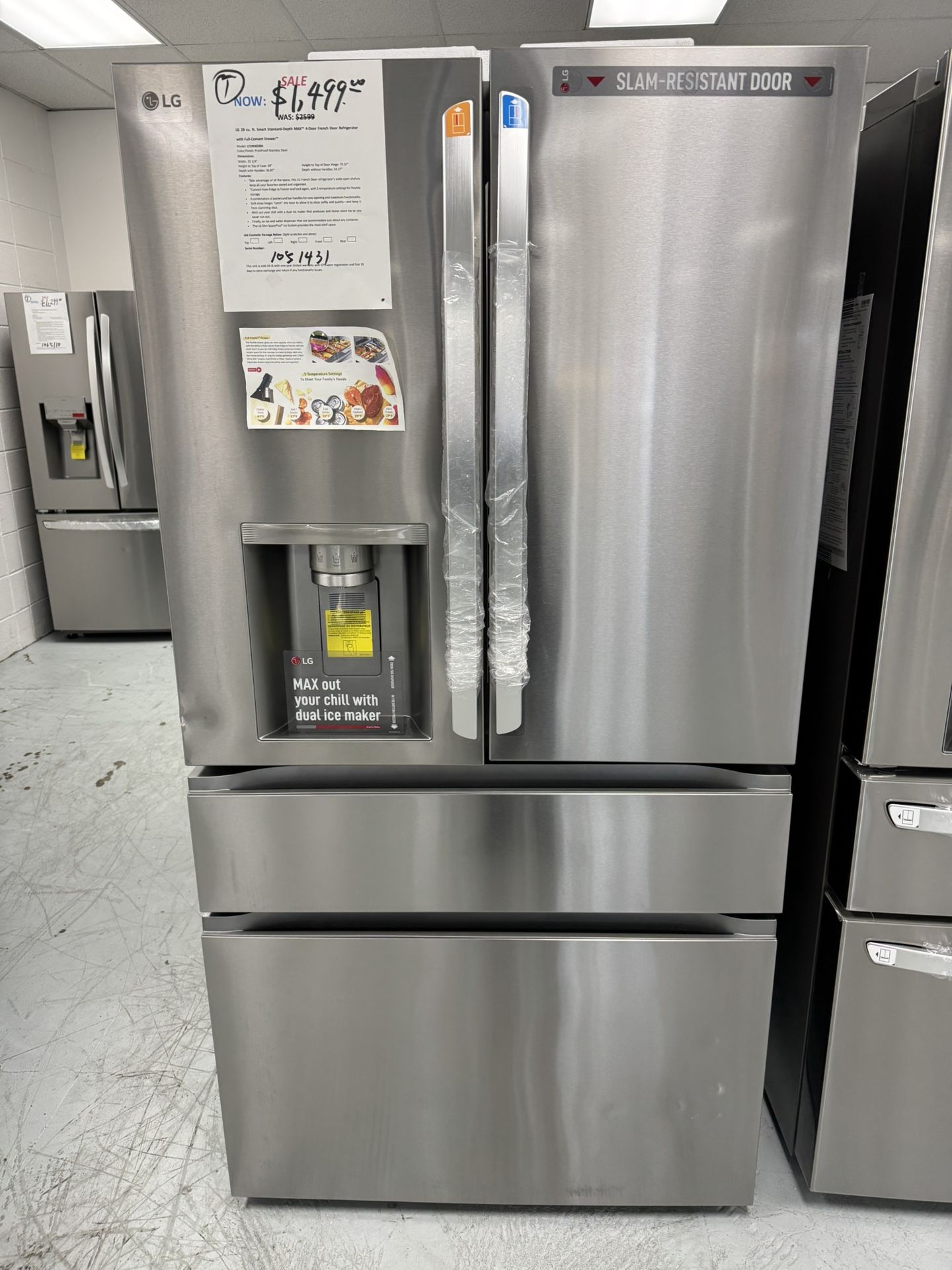 29 Cu.ft 4 -door Refrigerator With Dual Ice And Full Convert Drawers