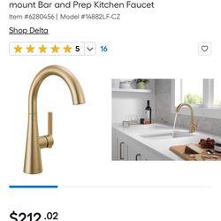 Brand New Delta Bronze Color Bar And Sink Faucet 