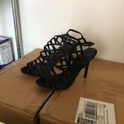 Black strappy high heel