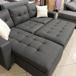 grey mini sectional 