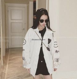 Stylish Korean Women Casual Loose Zip Windbreaker Outwear