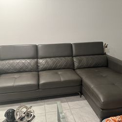 Faux Leather Couch 