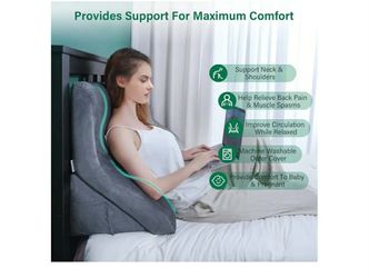 New Sealed Vekkia Headboard Bed Wedge Pillow Set Foam, Adjustable Bolsters for Body Positioners, Reading Bedrest Throw Pillows with Removable Cover fo