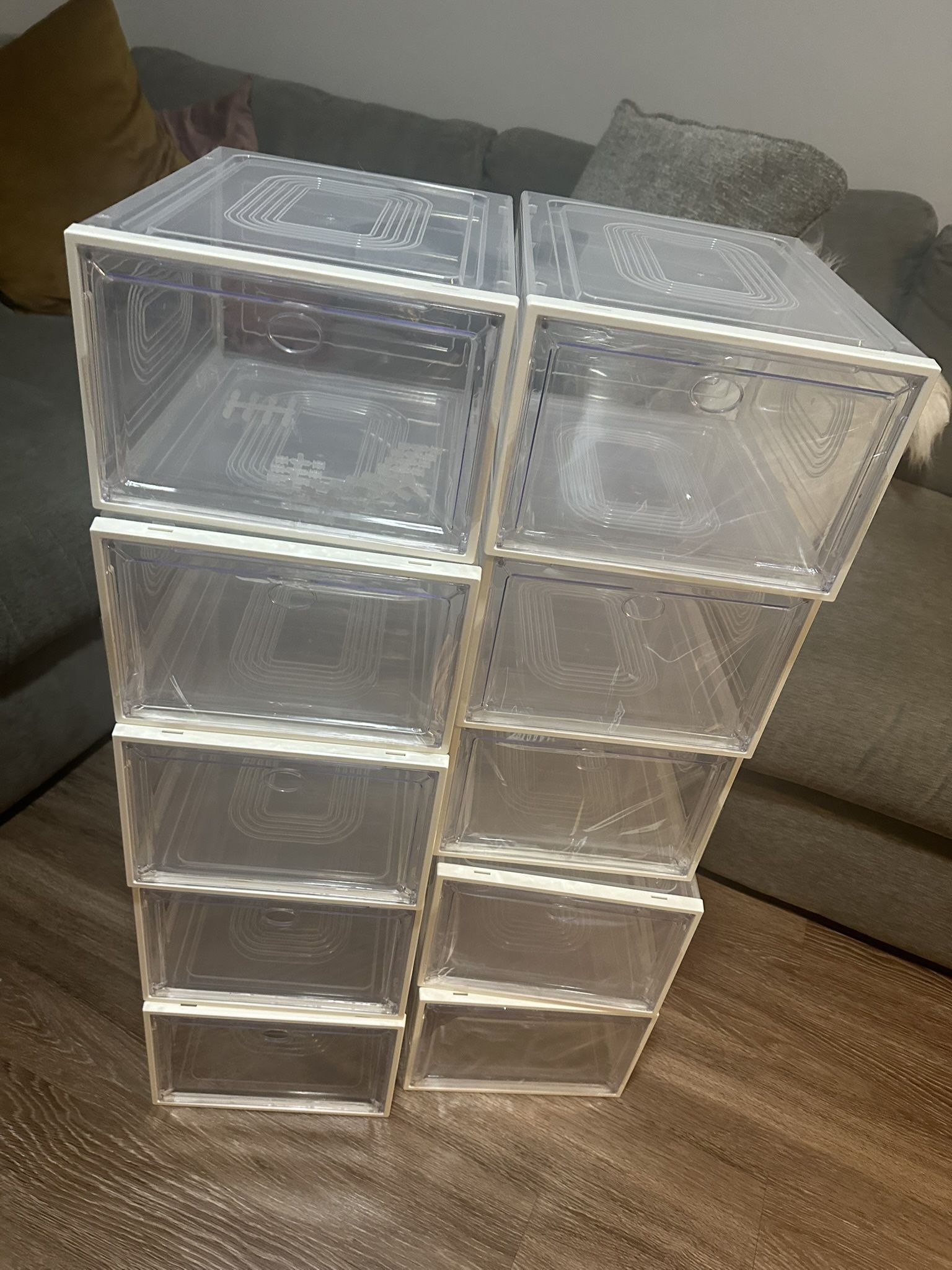 10 BRAND NEW Clear Shoe Box Organizers - READ DESCRIPTION