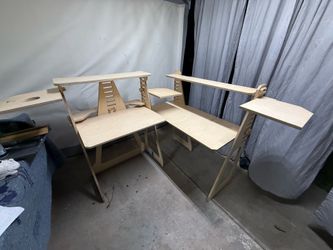 Height adjustable wood desk