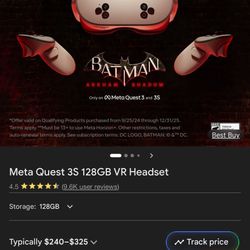Meta Quest 3S 128 GB VR Headset (Comes with Batman Arkham Knight VR Game)