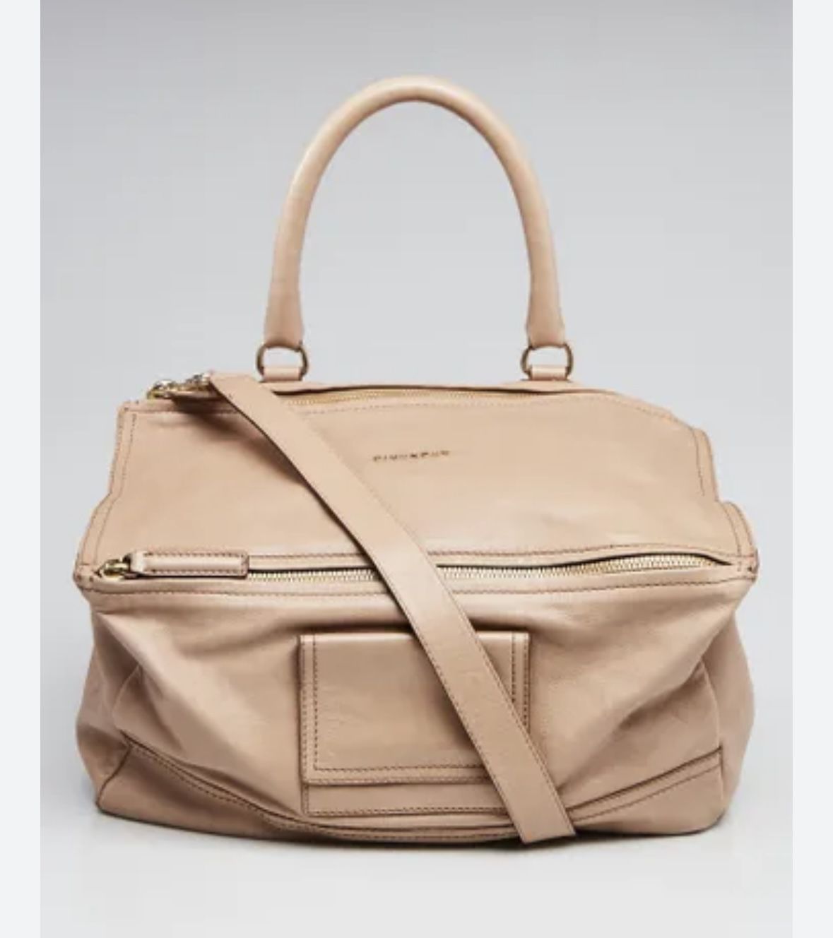 100% Authentic - Beige Leather Large Pandora Bag - OBO