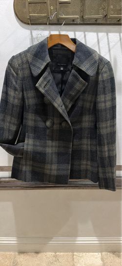 The Limited Plaid Double-Breasted Blazer- size Small