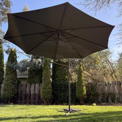10ft Patio Offset Outdoor Umbrella | Slate Gray