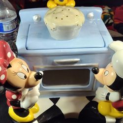Vintage Disney Mickey Mouse Mini Mouse And Pluto Oven Cookie Jar Rare