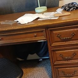 Solid Wood Desk.  Great Shape.. With Chair.. 150