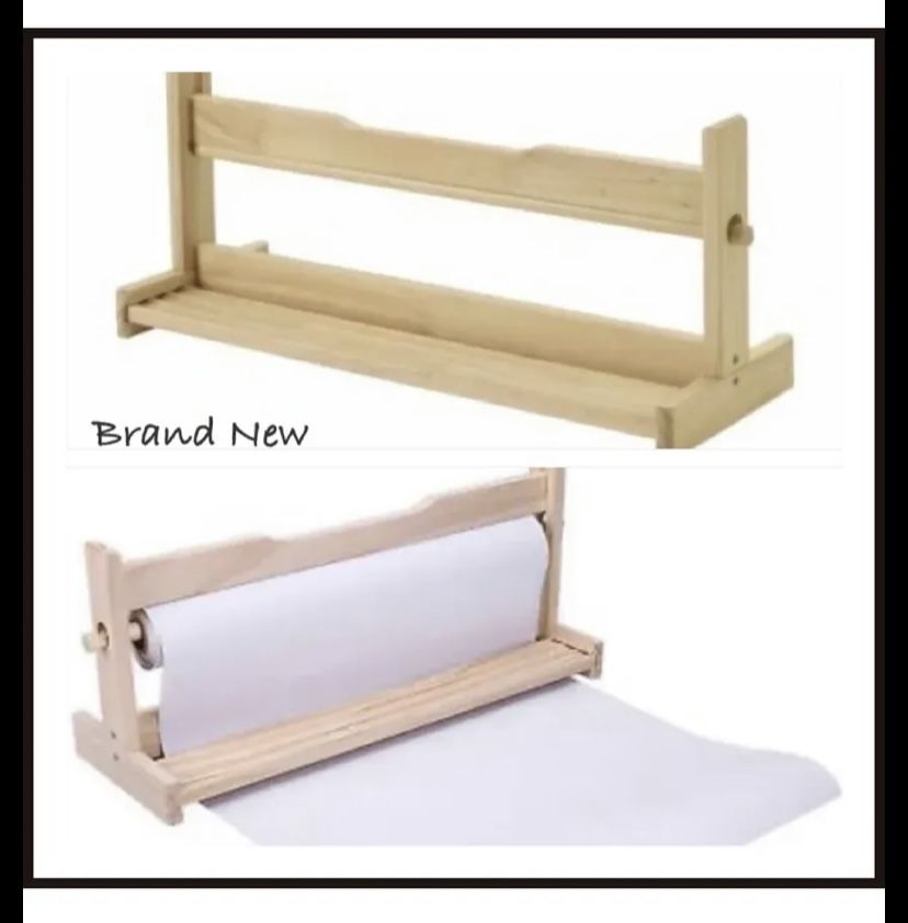 New IKEA Mala Tabletop Wood Paper Roll Holder Drawing Paper Art - New