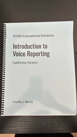 Intro to Voice Reporting - court reporter book