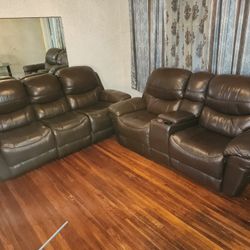 Brown Reclining Sofa and LoveSeat  