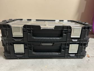 Husky Connect Stackable   Portable compartment tool and parts organizer