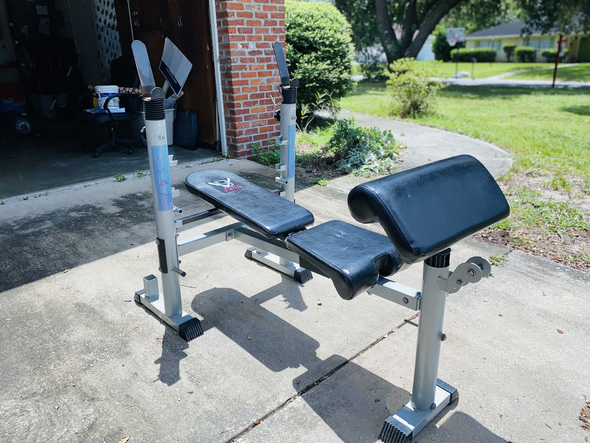 Weight Bench With 2 Barbells Wights And More! 