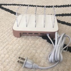 4-Slot Electronics Charging Station Organizer Hub For Cell Phones/Tablets