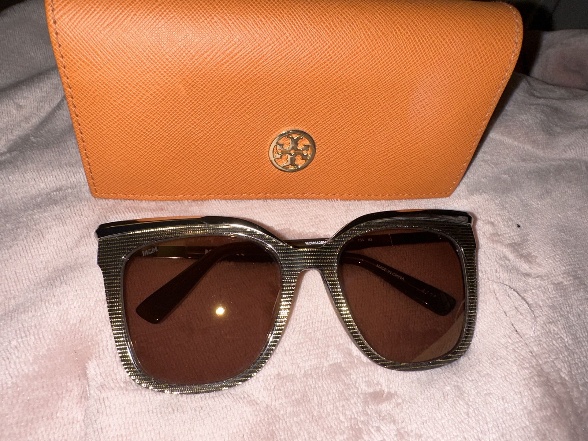 MCM Brown Lurex Square  Sunglasses 