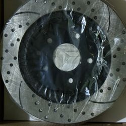 Rear Drilled Slotted Brake Rotor Premium Ceramic Pad for G37 INFINITI