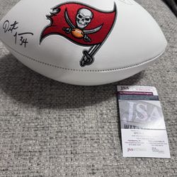 Dexter Jackson Signed Autograph White Panel Tampa bay Bucs Logo Football - JSA Coa 