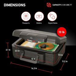 SentrySafe 1200 Fire-Resistant Box Safe with Key Lock 0.18 Cu. ft., Black