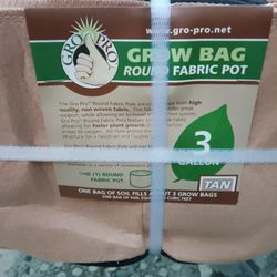 Round Fabric Grow Bags 3 Gallon Bags