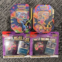 Pokemon Ascended Heroes Gasly Sticker Packs & Charizard Tins