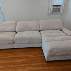 New 3 Piece Modular Sectional Couch with Comfy Wide Chaise! Free Delivery 🚚! 