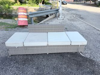 Outdoor Wicker Sofa with Cushions