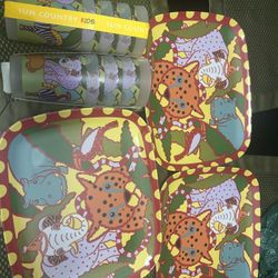 Kids Jungle Plastic Plates And Cups