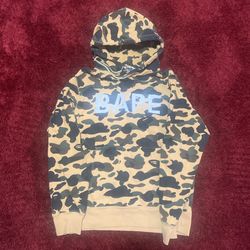 Bape X Swarovski Yellow Camo Hoodie Vintage Size L